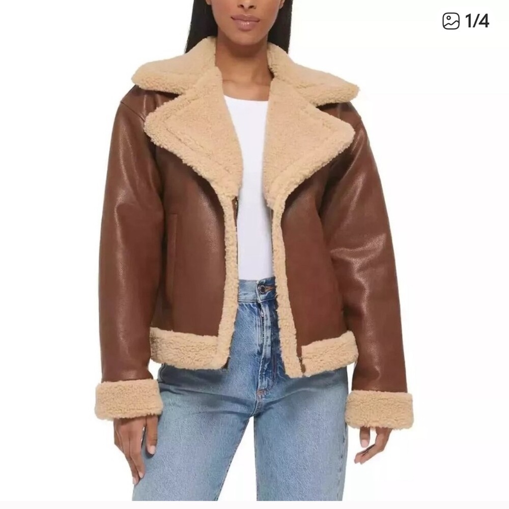 SOLD !!!!Levi's Brown and Cream Teddy Jacket